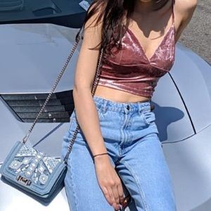 Velvet bralette top in size Small. Worn only once.